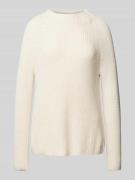 Gebreide pullover met ronde hals en labeldetail