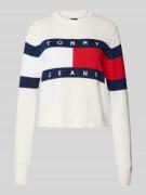 Gebreide pullover met logodetail, model 'CENTER FLAG'