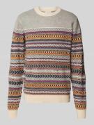 Gebreide pullover met lanawol, model 'Jacquard'