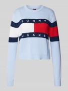 Gebreide pullover met logodetail, model 'CENTER FLAG'