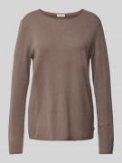 Pullover van wolmix met labeldetail