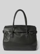 Handtas van leer met labeldetail, model 'GLORIA'