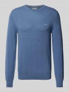 Gebreide pullover met labelstitching, model 'PIQUE'