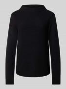 Slim fit gebreide pullover van hoogwaardig katoen met fijn averecht tr...