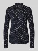 Regular fit jersey blouse met lange mouwen van viscosemix met polkadot...