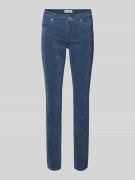 Slim fit fluwelen broek van katoen en viscose met stretch, model 'LULE...