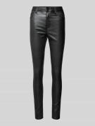 Slim fit high rise jeans met glittercoating, model 'DANA'