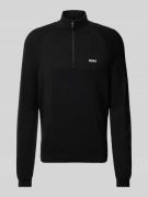 Gebreide pullover met labelprint, model 'Perform-Max'