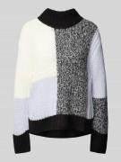 Loose fit gebreide pullover met wol en colour-blocking