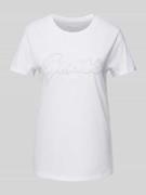 T-shirt van viscose met strass-steentjes