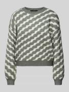 Gebreide pullover met diagonale streepmotief, model 'LARA'