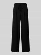 Wide leg stoffen broek met bandplooien, model 'AMANDA'