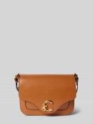 Crossbodytas van leer met labeldetail