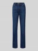 Straight fit jeans met riemlussen en viscose