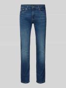 Slim fit jeans met labelstitching