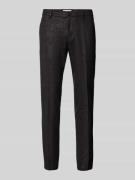 Slim fit stoffen broek met riemlussen, model 'AJEND'