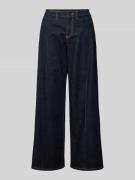 Wide leg jeans met contrastnaden