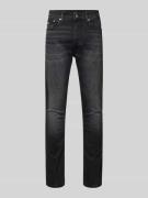 Slim fit jeans met labelstitching, model 'AUSTIN'