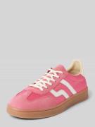 Sneakers van leermix met labeldetail, model 'CUZIMA'