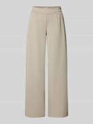 Wide leg stoffen broek met bandplooien, model 'KATE'