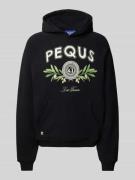 Hoodie met label- en motiefprint, model 'Olive Coin Relic'