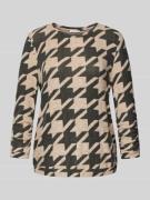 Regular fit shirt met 3/4-mouwen van viscosemix met all-over motief