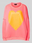 Sweatshirt met motiefprint, model 'Big Heart'