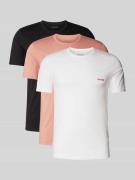 Regular fit T-shirt van viscose in een set van 3 stuks