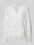 Regular fit blouse met broderie anglaise, model 'Ilacy'