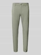 Slim fit stoffen broek met riemlussen, model 'MARK'