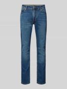 Straight fit jeans met merkdetail