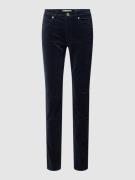 Slim fit fluwelen broek met knoopsluiting