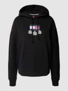 Hoodie met label- en motiefprint, model 'DAISY FLAG'