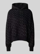 Hoodie met all-over logomotief