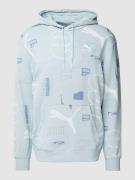 Hoodie met all-over labelmotief