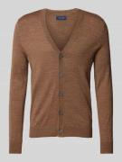 Slim fit cardigan van wolmix met V-hals