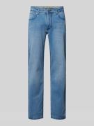 Straight fit jeans met contrastnaden van biologische katoenmix