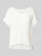 T-shirt met afgeronde V-hals