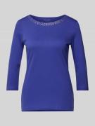 Regular fit shirt met 3/4-mouwen en strass-steentjes