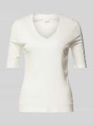 T-shirt van viscose met V-hals