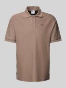 Relaxed fit poloshirt met labelstitching