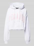 Cropped hoodie met labelstitching