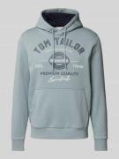 Regular fit hoodie van katoenmix met logoprint