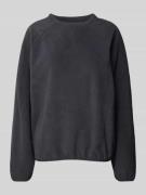 Sweatshirt met geribde ronde hals, model 'CLAY'