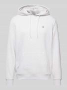 Regular fit hoodie met labelstitching