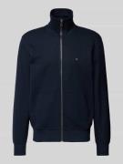 Regular fit sweatjack met labelstitching