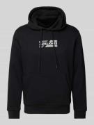 Hoodie met labelprint, model 'ECORP'