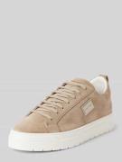 Sneakers van leer met labeldetail