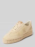 Sneakers van leermix met labeldetails, model 'LUIZE'