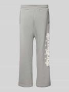 Straight leg sweatpants met labelprint, model 'Three Ring'